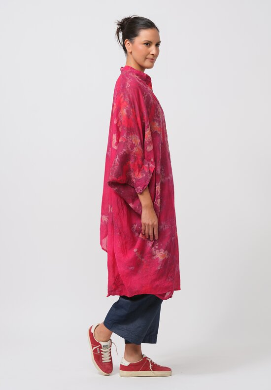 Gilda Midani Pattern-Dyed Linen Square Tunic in Blossom	