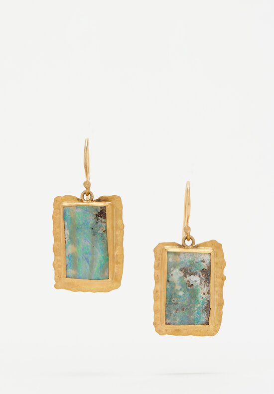 Margery Hirschey 22k, Boulder Opal Drop Earrings