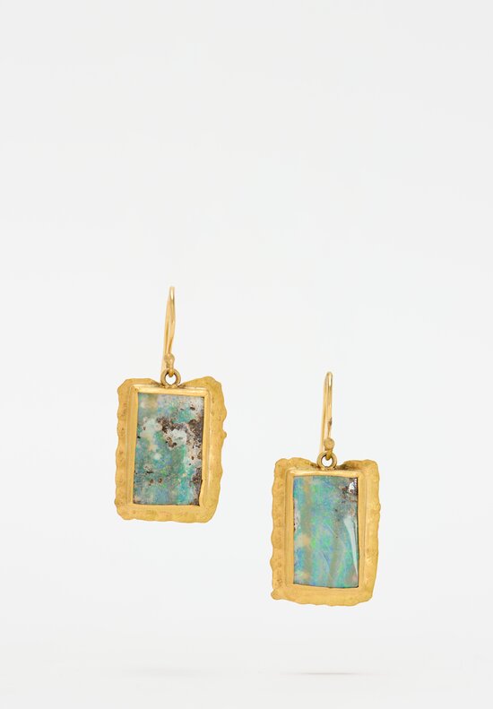 Margery Hirschey 22k, Boulder Opal Drop Earrings	