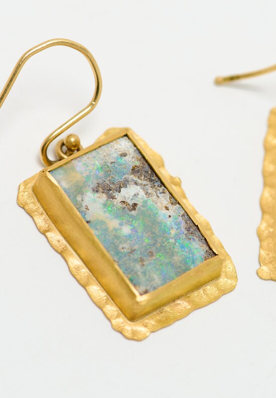 Margery Hirschey 22k, Boulder Opal Drop Earrings	