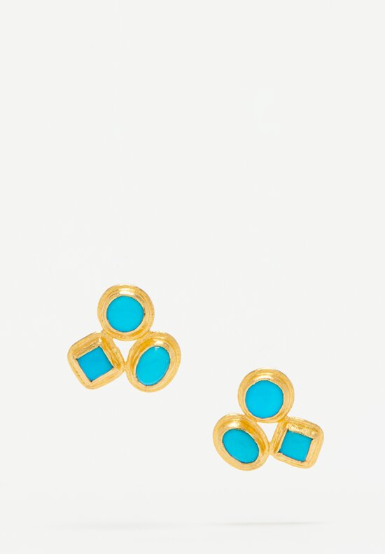 Ara Collection 24K Arizona Turquoise Trio Earrings