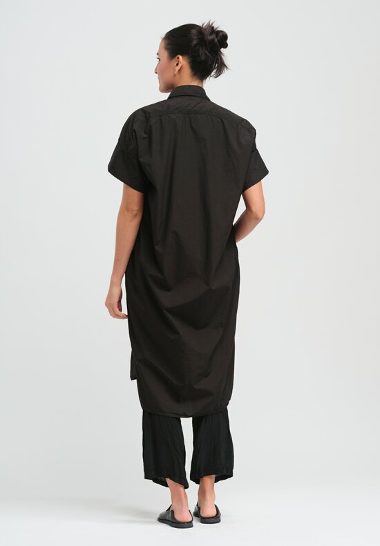 Rundholz Dip Cotton Button-Down Tunic in Black	