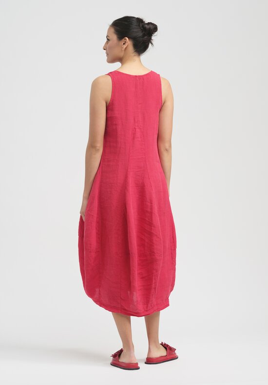 Rundholz Black Label Linen Sleeveless Float Dress in Chili Pink	