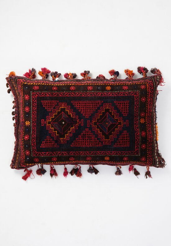 Vintage Double-Tassel Baluch Saddlebag Pillow
