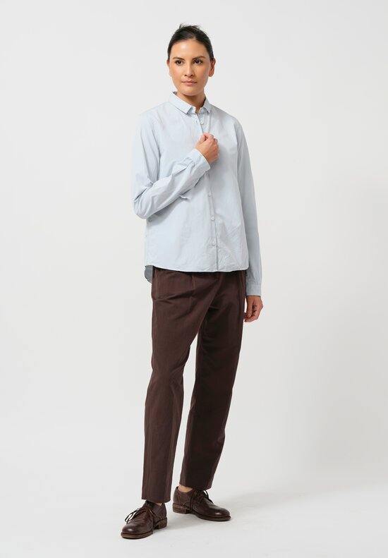 Bergfabel Washed Cotton Poplin Short Tyrol Shirt in Water Blue	