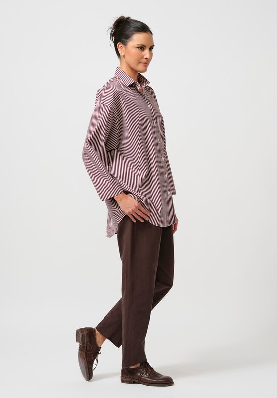 Bergfabel Cotton & Linen Farmer Pants in Chocolate	