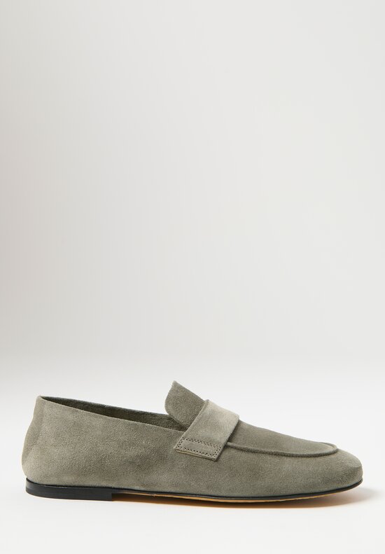 Officine Creative Coco Suede Blair Loafers in Smoked Green Grey	