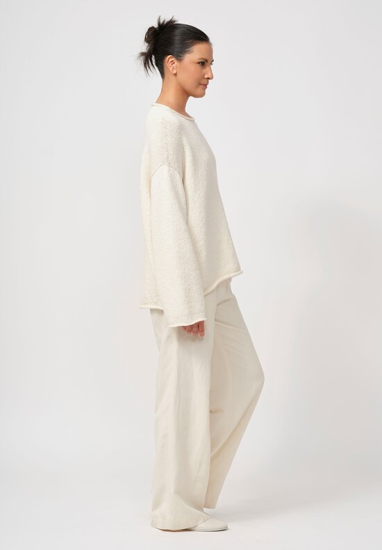 Lauren Manoogian Cotton Roving Rollneck Pullover in Raw White	