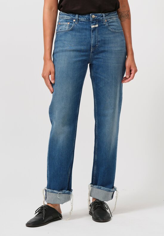 Closed Eco Denim, Straight Leg Roan Jeans in Mid Blue	