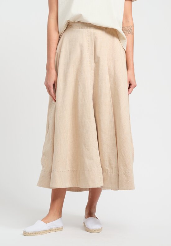 Alabama Chanin Cotton Chambray Wrap Skirt in Natural
