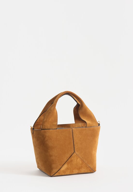 Métier Suede Market Mini Bucket Bag in Marrakech Brown	