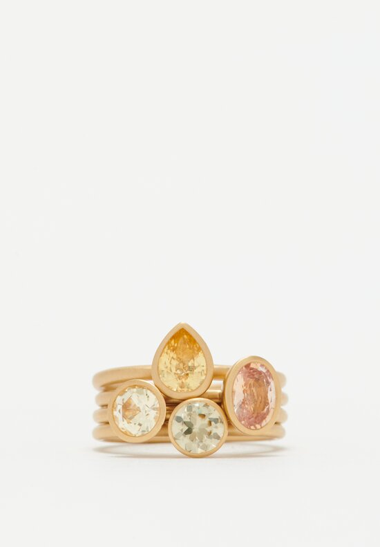 Kimberly Collins 18K Peach Sapphire Yumdrop Ring .92 Ct	