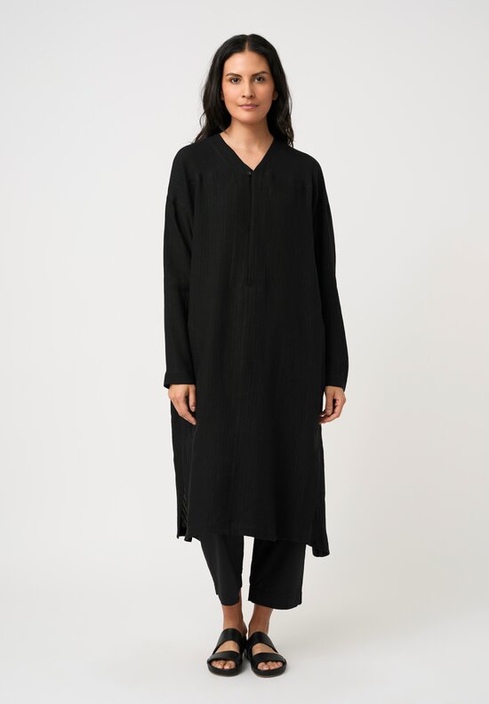 Jan-Jan Van Essche Linen Shirting Tunic in Black