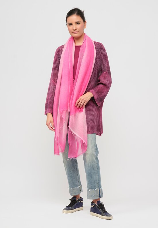 Avant Toi Cashmere Poudre Scarf in Clematis Pink	