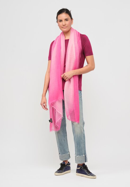 Avant Toi Cashmere Poudre Scarf in Clematis Pink	