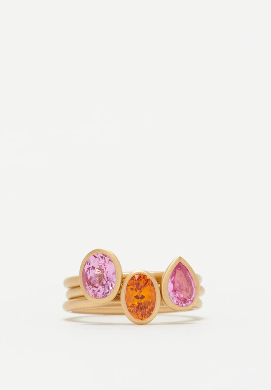 Kimberly Collins 18K Pink Sapphire Yumdrop Ring .68 Ct	