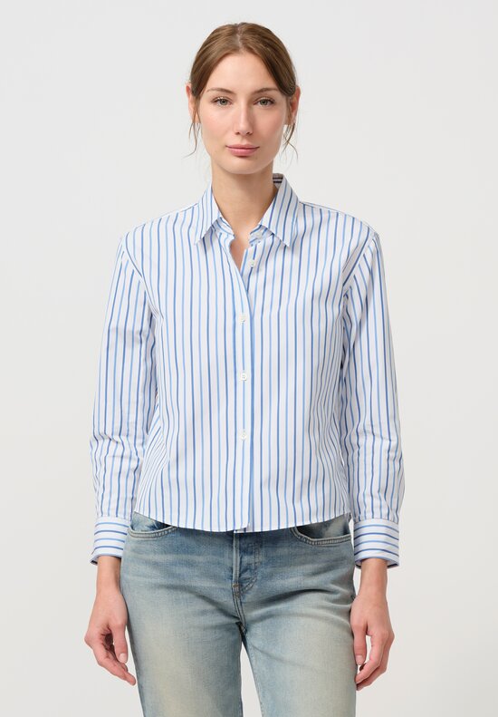 Dries Van Noten Cotton Clavini Shirt in Blue Stripe	