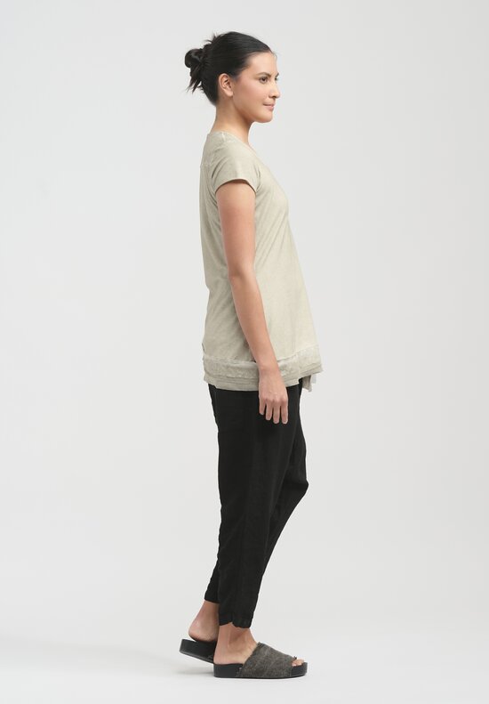 Rundholz Silk Edge Cotton T-Shirt in Straw Cloud Natural	