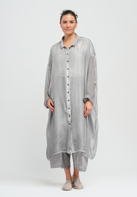 Rundholz Dip Silk Mist Tunic in Coal Cloud Grey	