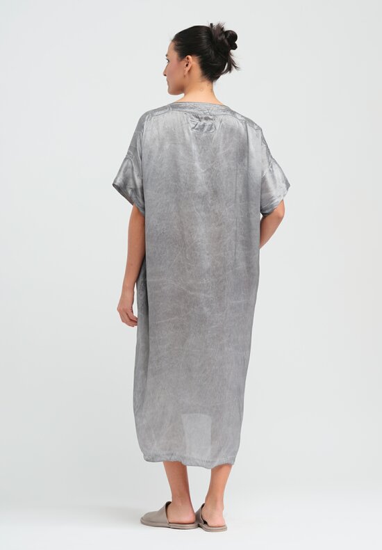 Rundholz Dip Silk Foil Dress in Coal Cloud Grey
