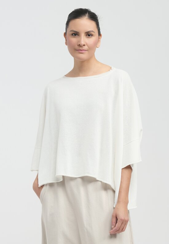 Rundholz Dip Paper & Cotton Knit Pullover in Star White	