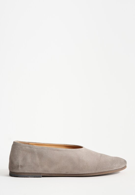 Marsèll Suede Coltellaccio Ballerina Flat in Asfalto Grey