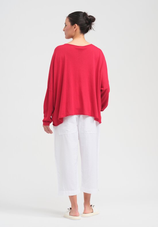 Rundholz Black Label Cotton & Hemp Oversized Pullover in Chili Red	