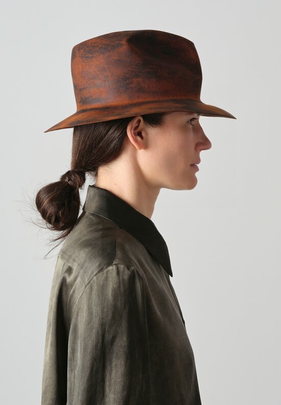 Horisaki Design & Handel Beaver Felt Easy Burnt Hat in Khaki	