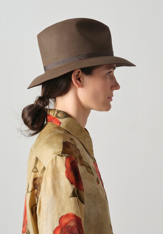 Horisaki Design & Handel Beaver Felt Easy Burnt Hat in Taupe	