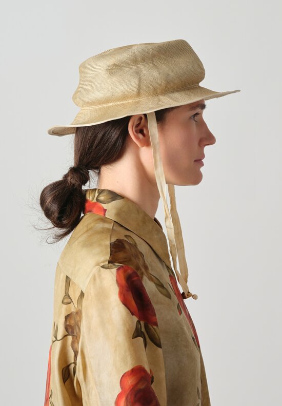 Horisaki Design & Handel Antique Sisal Straw Hat in Iron 