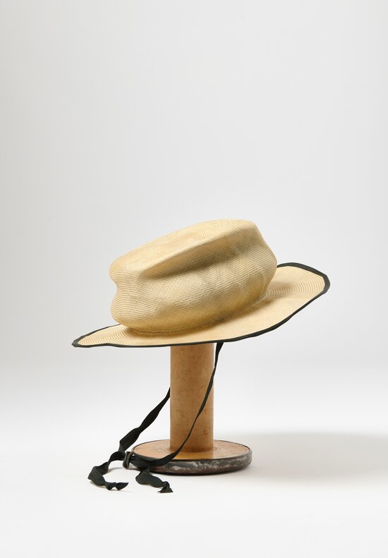 Horisaki Design & Handel Antique Sisal Straw Hat in Black	