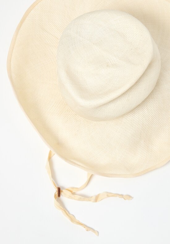 Horisaki Design & Handel Antique Sisal Straw Hat in White	