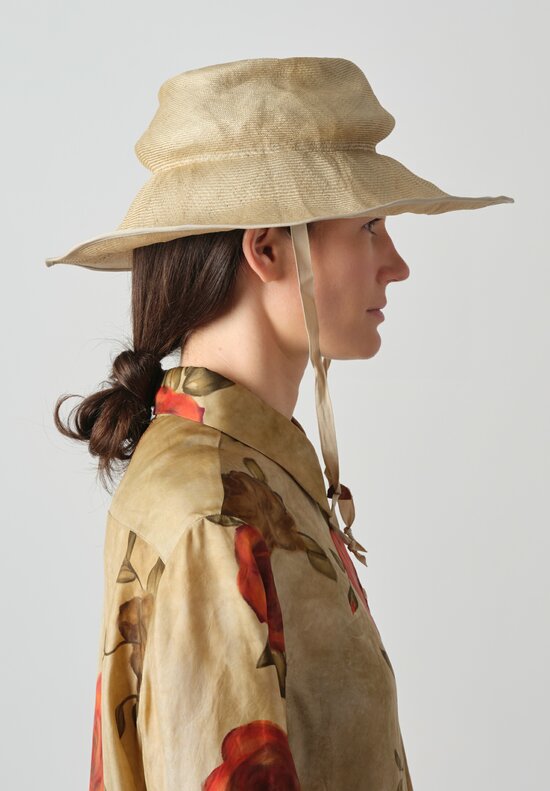 Horisaki Design & Handel Antique Sisal Straw Hat in Iron	