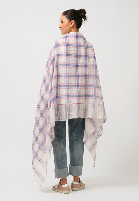 Péro Cotton Lungi Scarf in Cream Madras Plaid