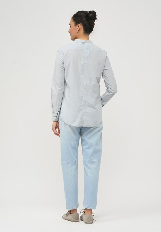 Umit Unal Hand-Stitched Cotton Shirt in Light Blue	