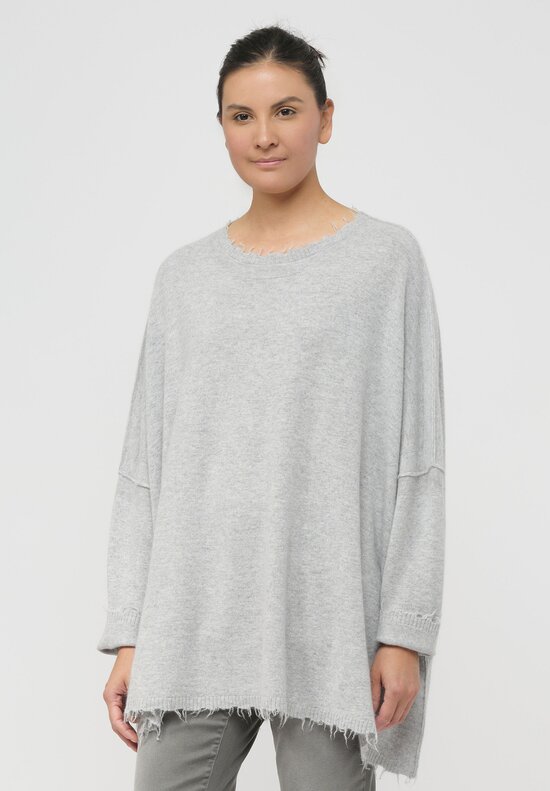 Rundholz Dip Oversized Raccoon Knit Pullover in Coal Cloud Grey	