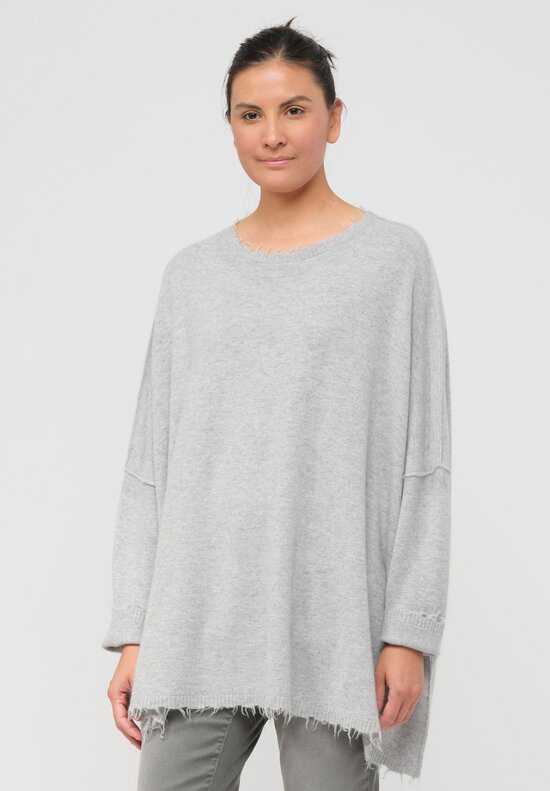 Rundholz Dip Oversized Raccoon Knit Pullover in Coal Cloud Grey