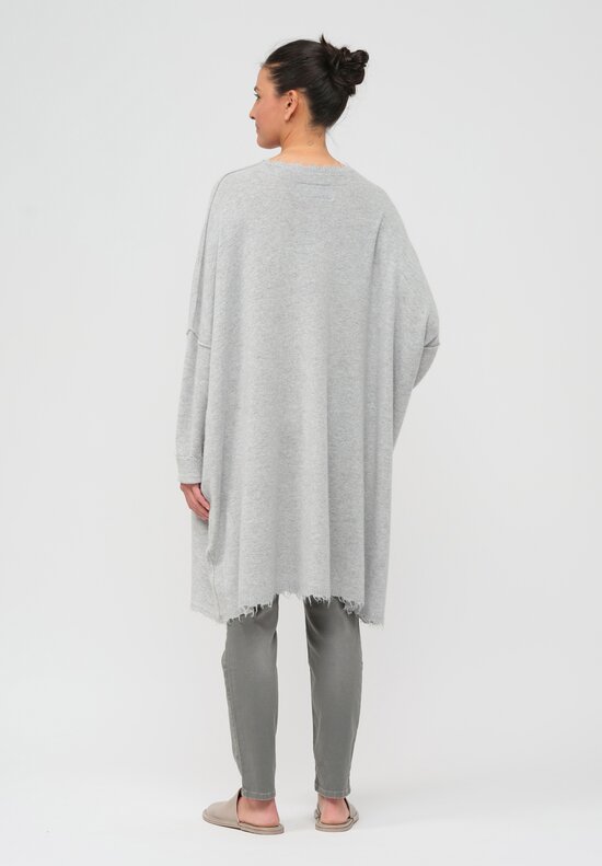 Rundholz Dip Oversize Raccoon Knit Tunic in Coal Cloud Grey	