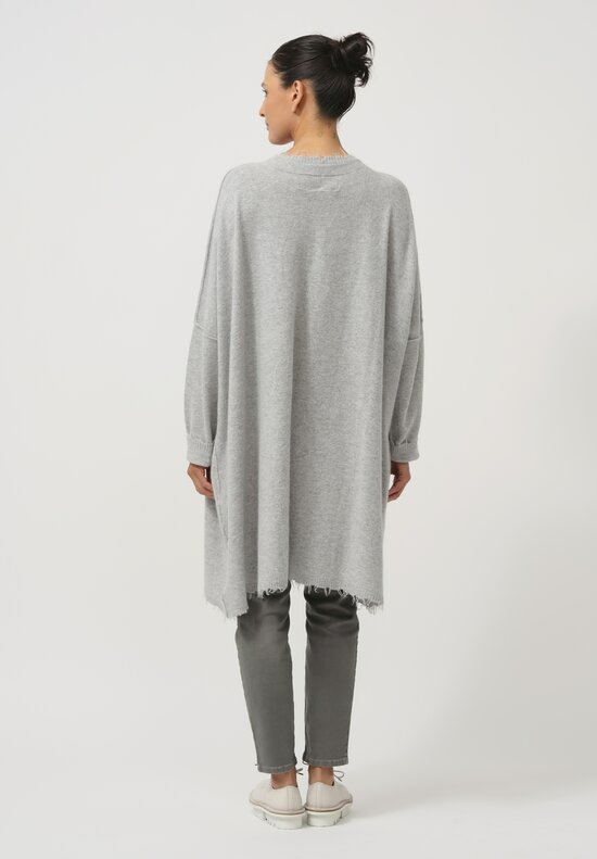 Rundholz Dip Oversize Raccoon Knit Tunic in Coal Cloud Grey	