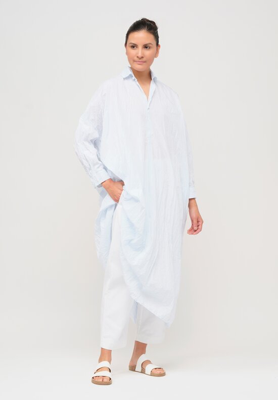 Daniela Gregis Washed Cotton More Tunic in Pale Azzurro Blue	