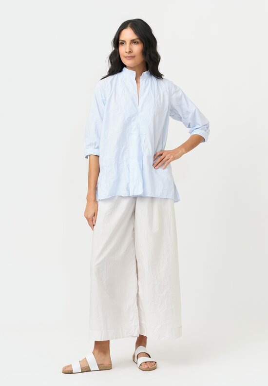 Daniela Gregis Washed Cotton Kora Top in Azzurro Blue