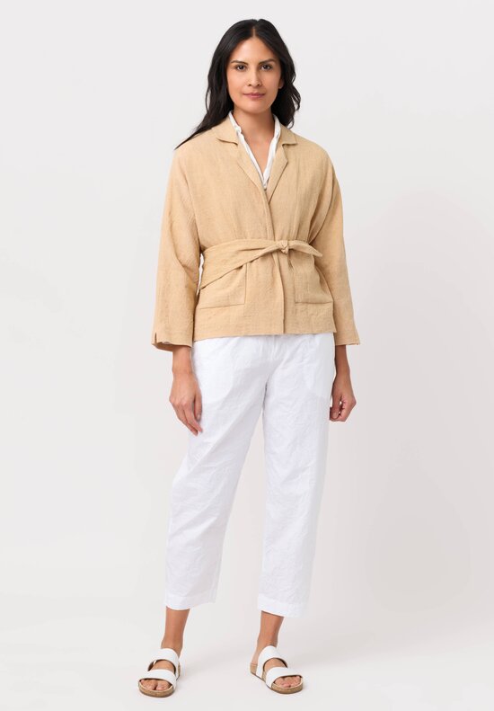 Daniela Gregis Linen Peonia Nido Jacket in Miele Brown