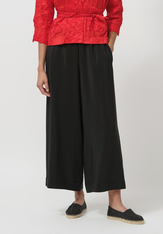 Daniela Gregis Silk Pigiama Tasche Pants in Black