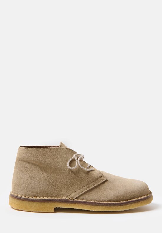 Daniela Gregis Suede Polacchino Short Ankle Boot in Fango Natural	