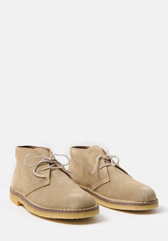 Daniela Gregis Suede Polacchino Short Ankle Boot in Fango Natural	