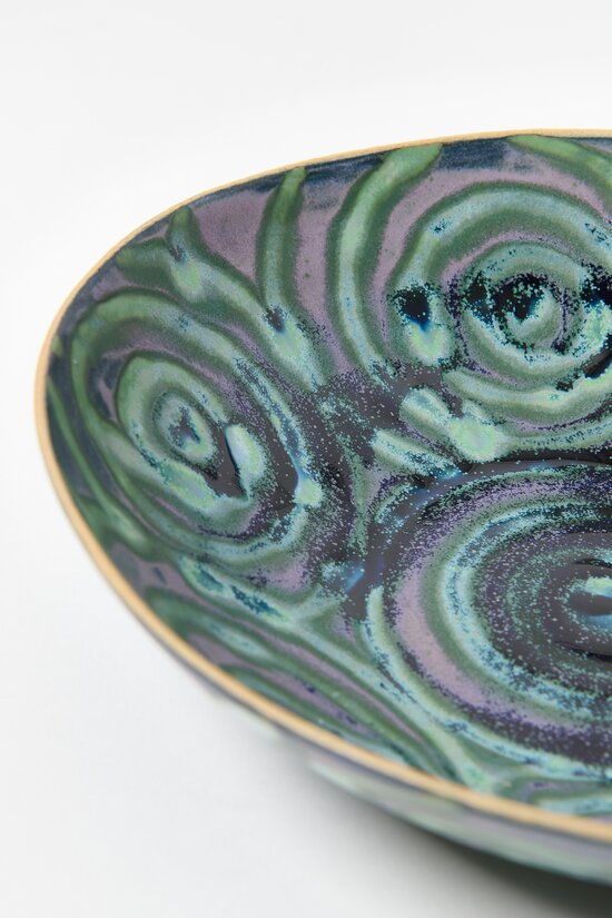 Laurie Goldstein Ceramic Salad Bowl in Lavender Blue & Green	