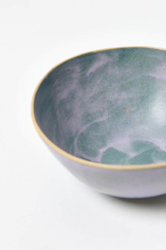 Laurie Goldstein Ceramic Round Bowl in Lavender Blue & Green	