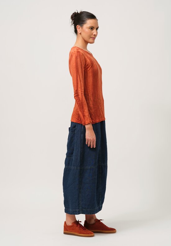 Gilda Midani Linen Egg Pants in Medium Bluev