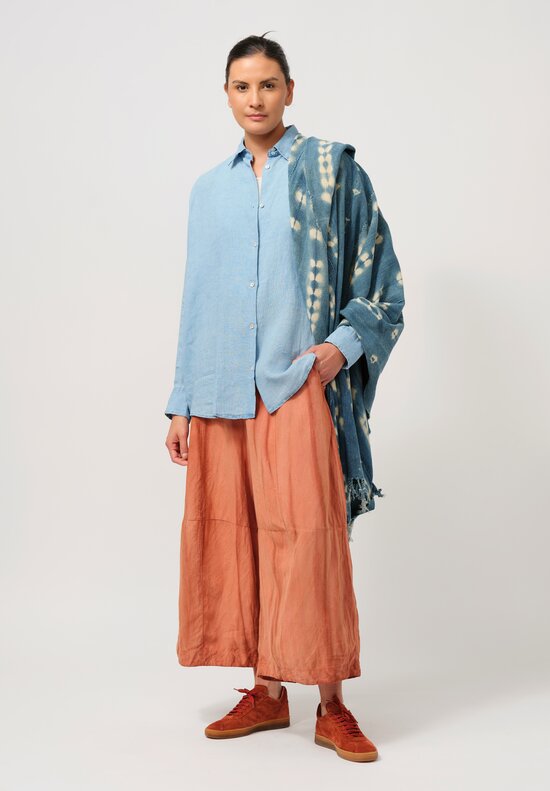 Gilda Midani Linen Square Shirt in Light Blue