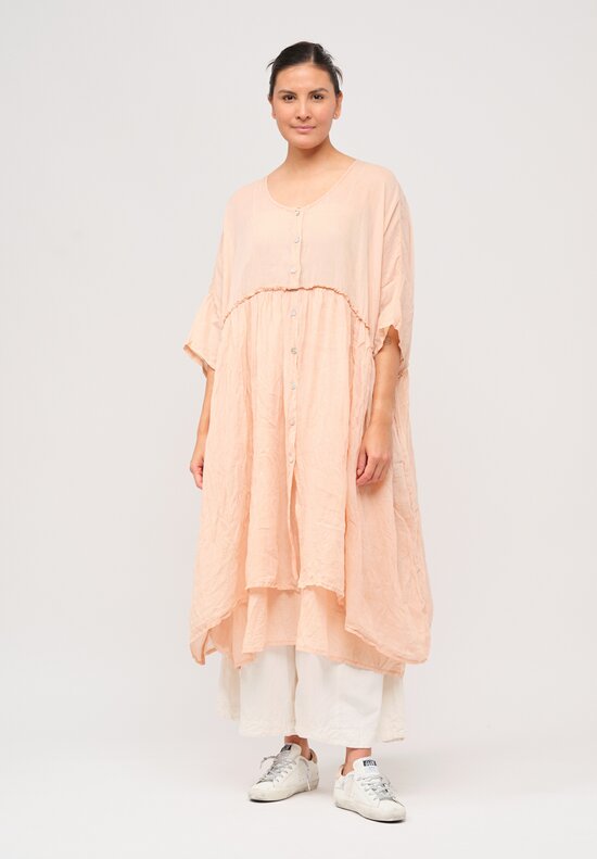 Gilda Midani Cotton Solid Dyed Overdress in Sea Shell Pink	